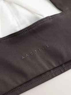 Chocolate Brown Active Power Double Layer Cross Back Sports Bra