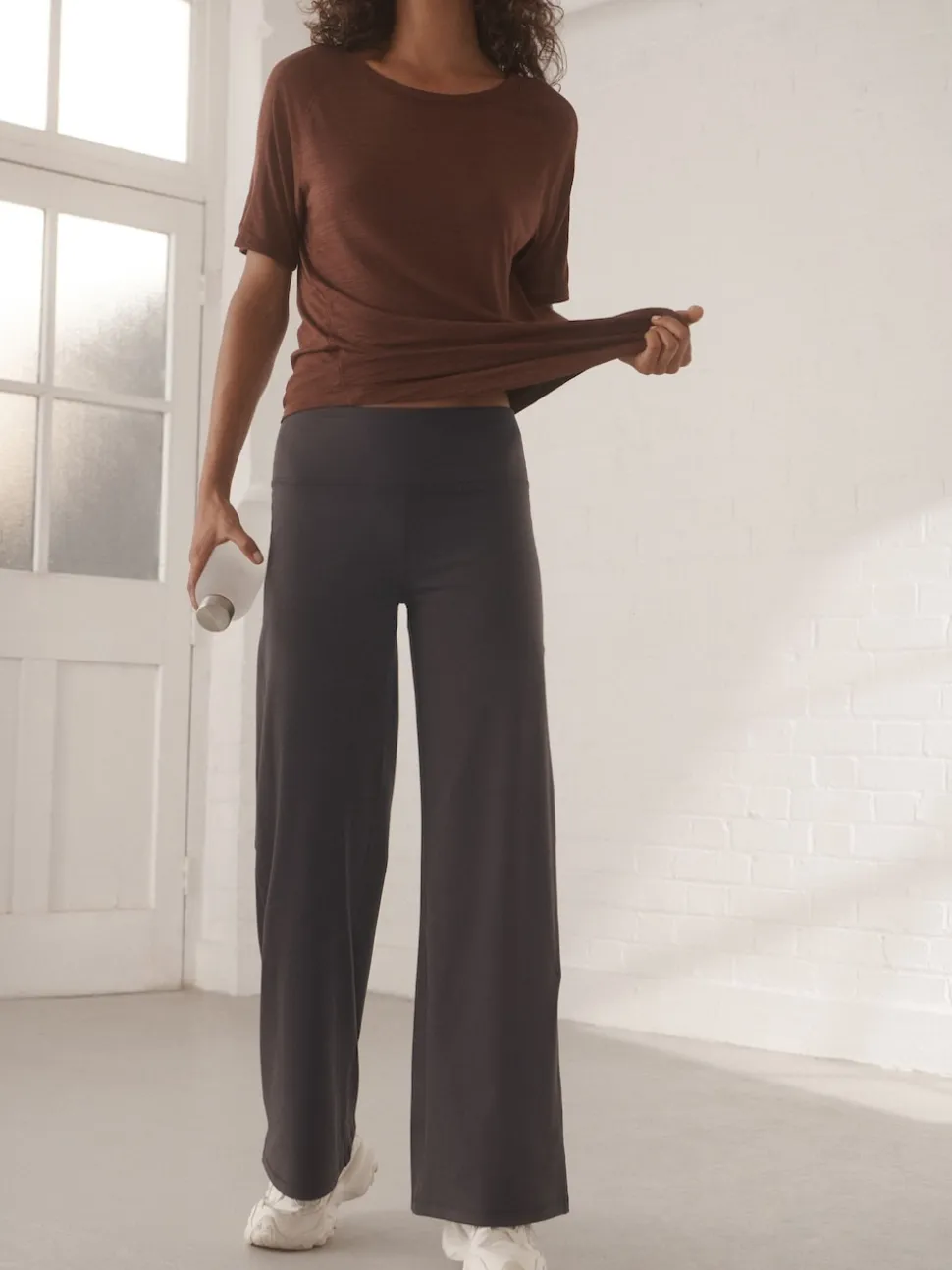 Chocolate Brown Active Ultimate Wide Leg Trousers