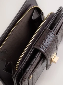 Chocolate Brown Buckle Midi Purse