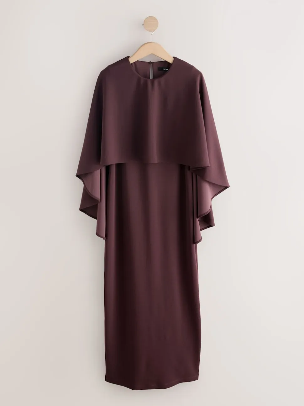 Chocolate Brown Cape Maxi Dress