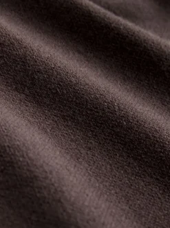 Chocolate Brown Compact Cosy Wide Leg Tipped Joggers