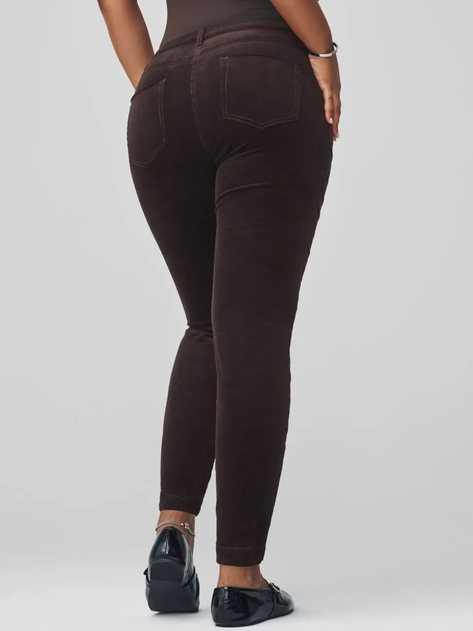 Chocolate Brown Cord Skinny Hourglass Trousers