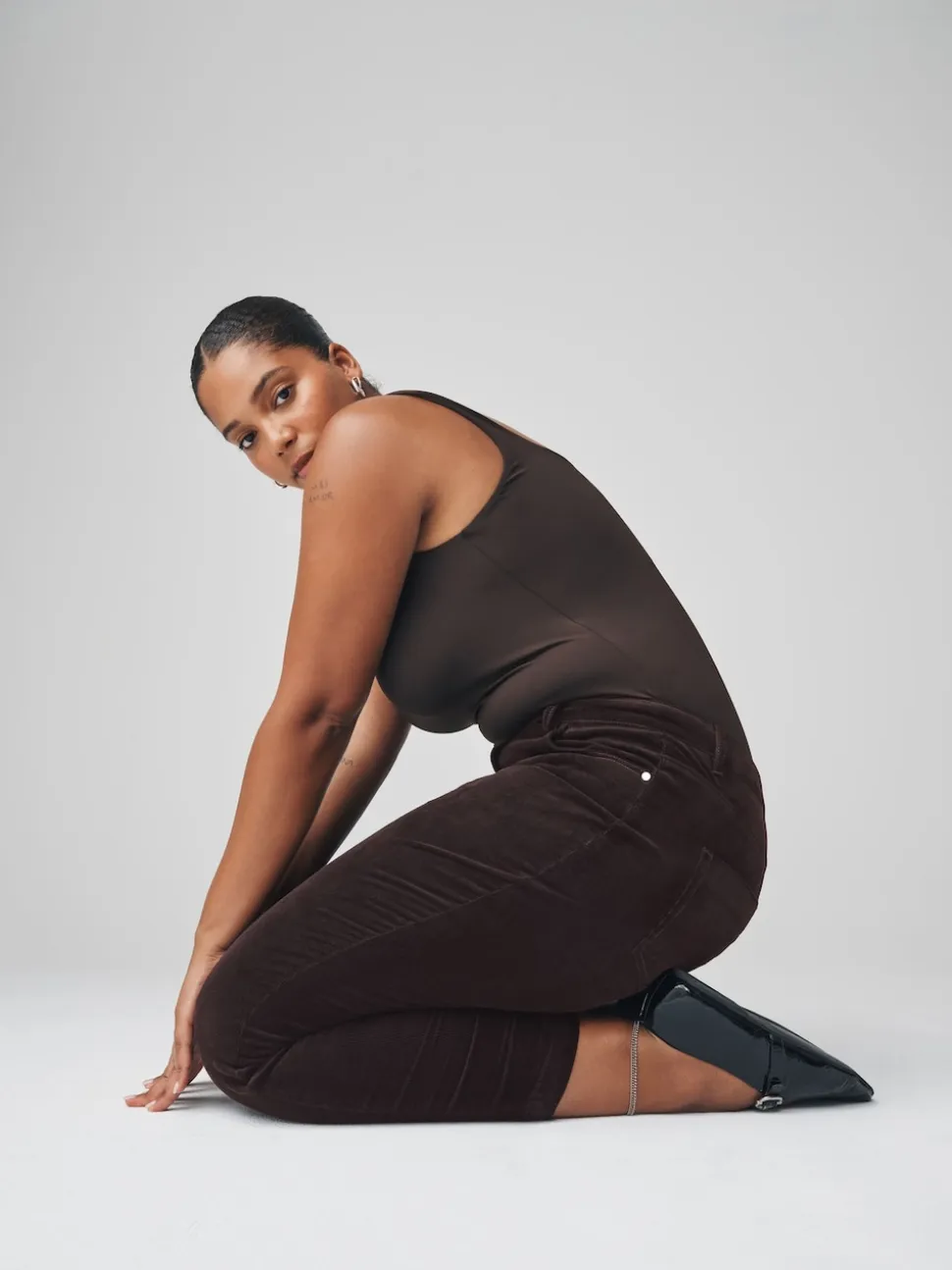 Chocolate Brown Cord Skinny Hourglass Trousers