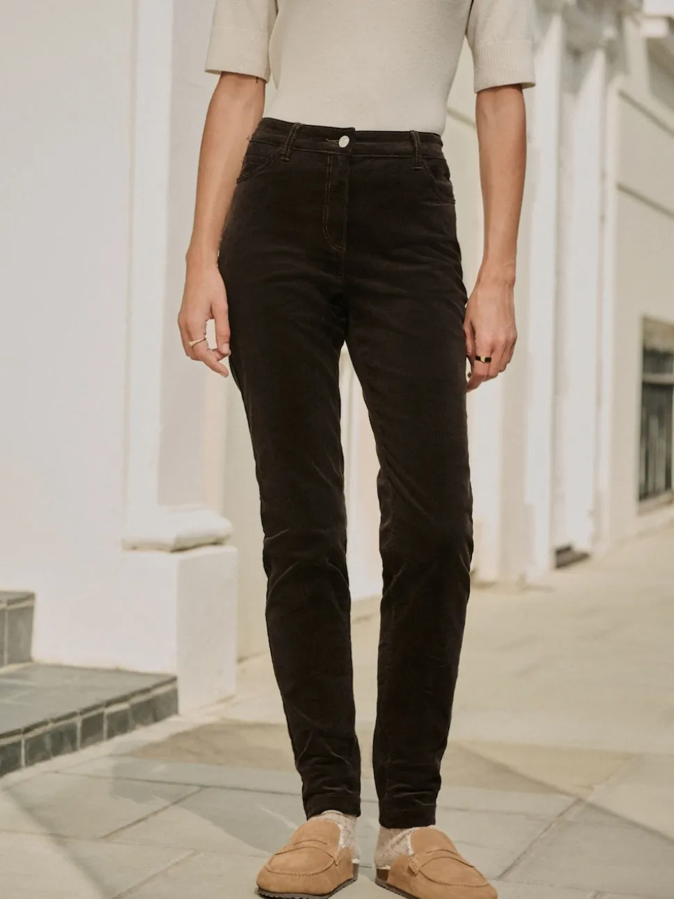 Chocolate Brown Corduroy Skinny Trousers