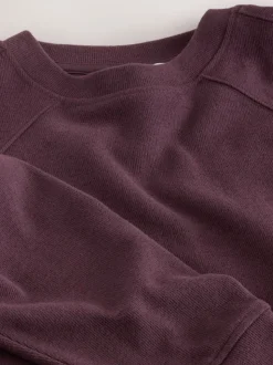 Chocolate Brown Cosy Crew Neck Jumper With Ribbed Detail