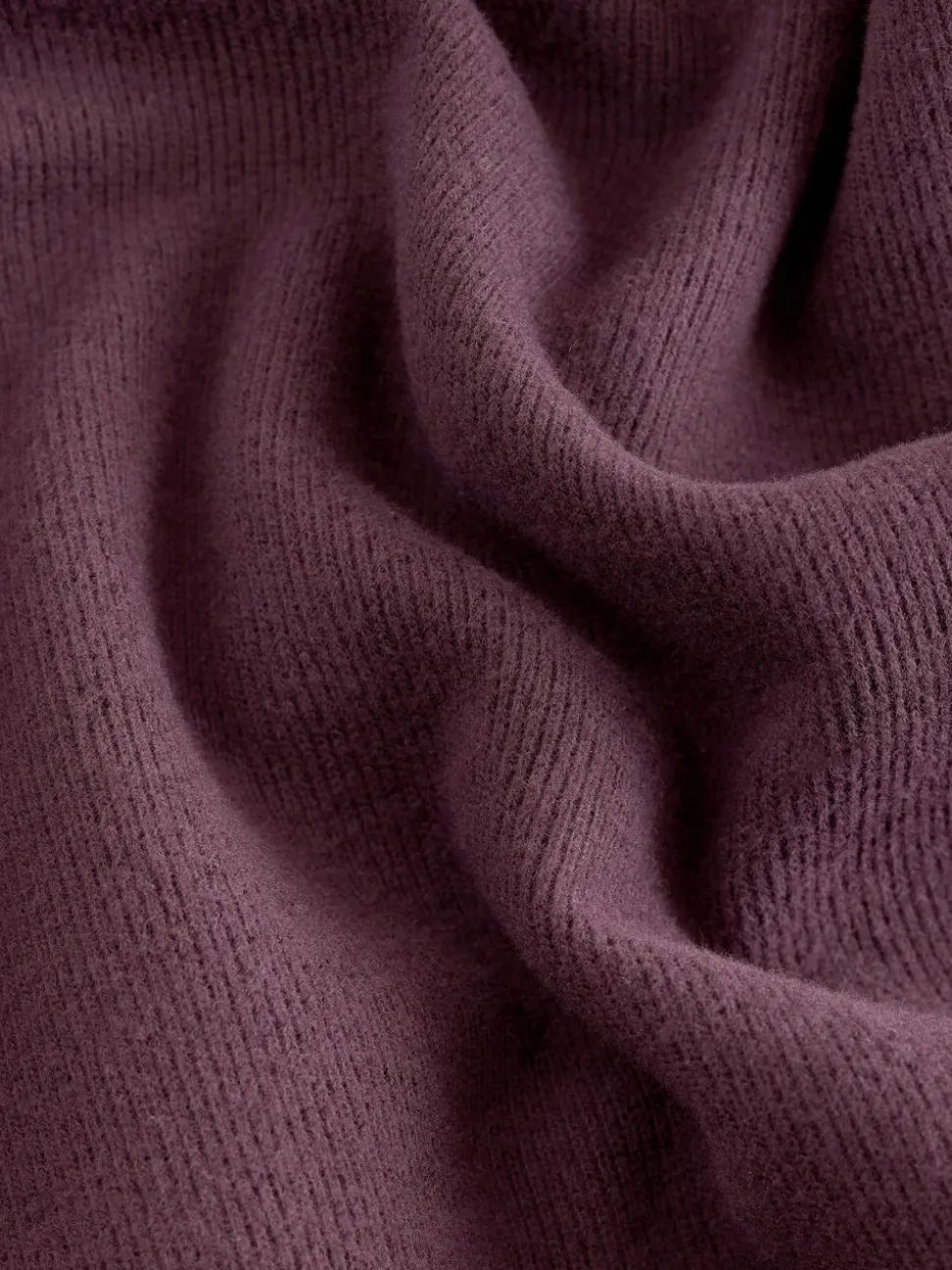 Chocolate Brown Cosy Crew Neck Jumper With Ribbed Detail