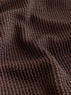 Chocolate Brown Crinkle Tummy Control DD+ Wired Swimsuit