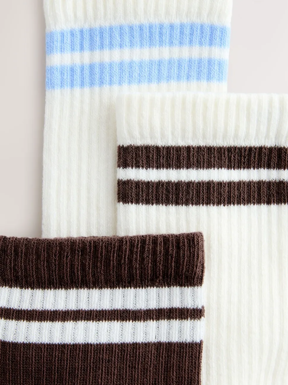 Chocolate Brown Cushion Sole Ribbed Sport Ankle Socks With Arch Support 3 Pack
