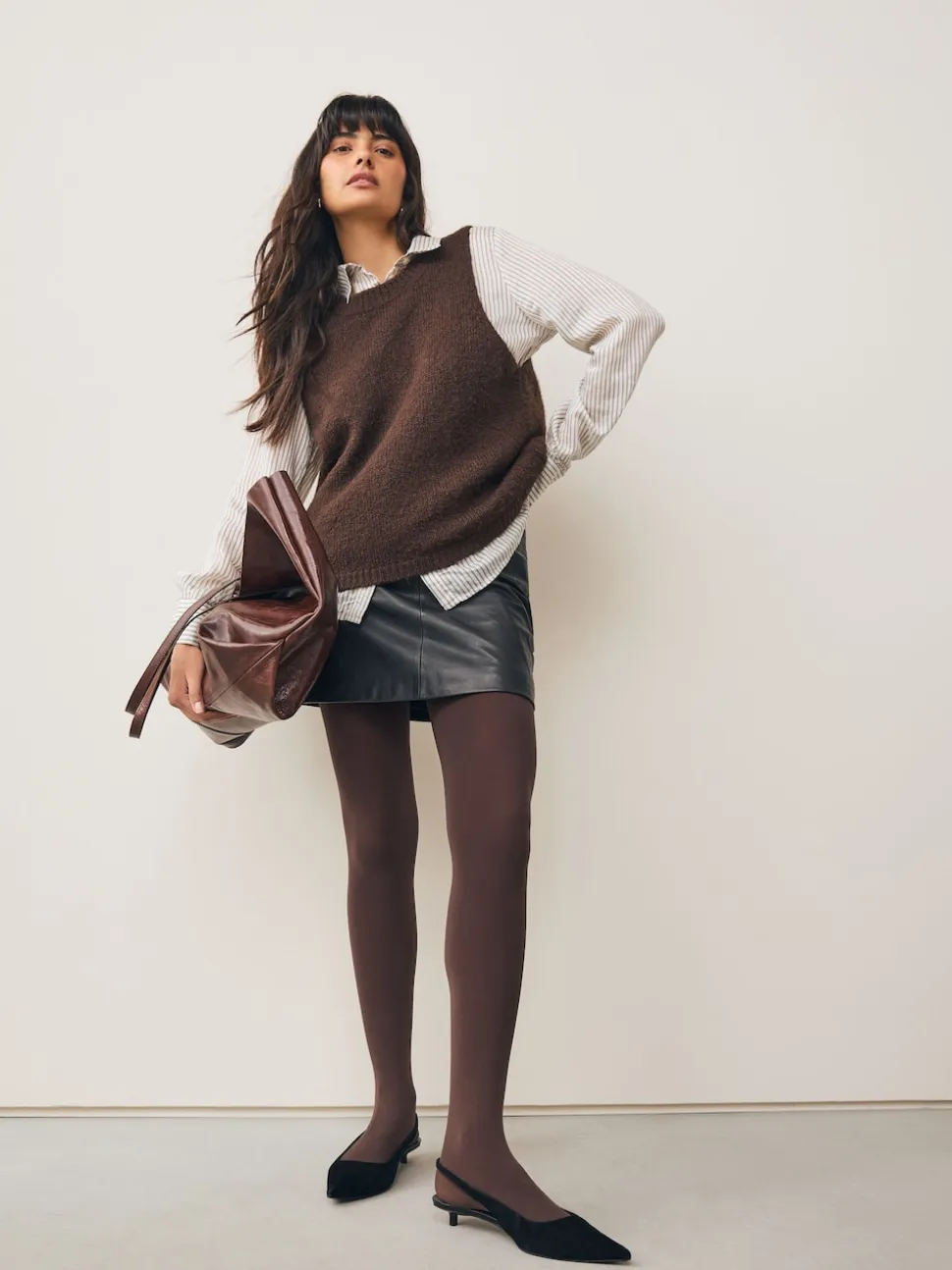 Chocolate Brown 3D 60 Denier Maternity Tights