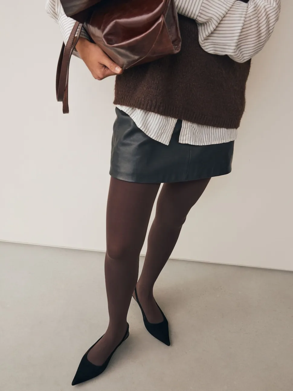 Chocolate Brown 3D 60 Denier Maternity Tights
