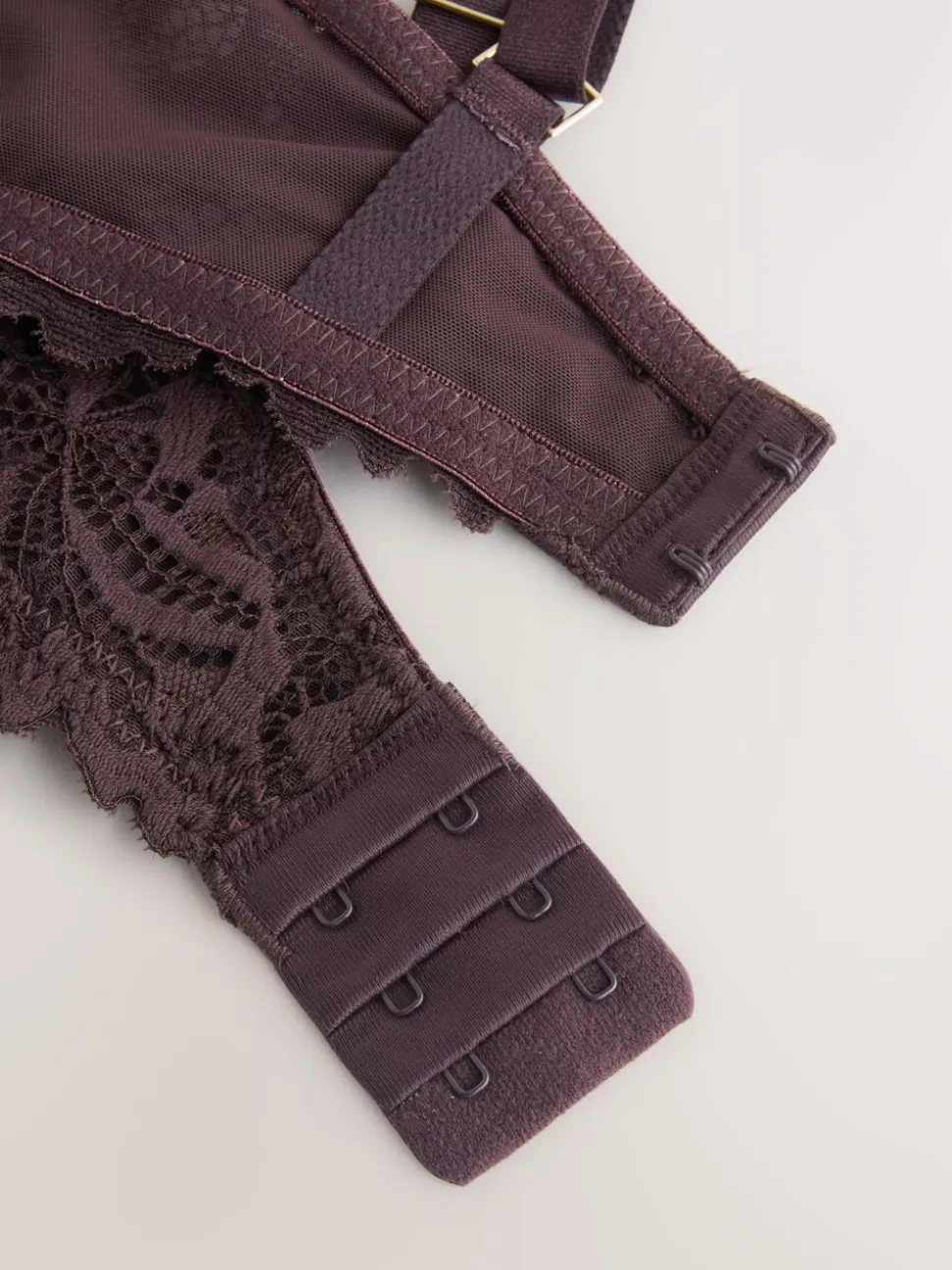 Chocolate Brown DD+ Non Pad Plunge Lace Ultimate Comfort Bra
