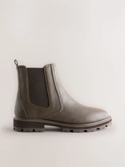 Chocolate Brown Extra Wide Fit Chelsea Boots