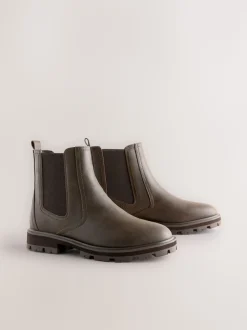 Chocolate Brown Extra Wide Fit Chelsea Boots