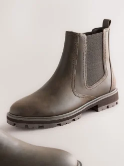 Chocolate Brown Extra Wide Fit Chelsea Boots