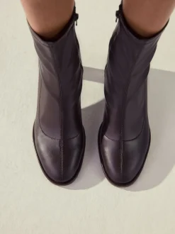 Chocolate Brown Extra Wide Fit Forever Comfort® Round Toe Sock Boots