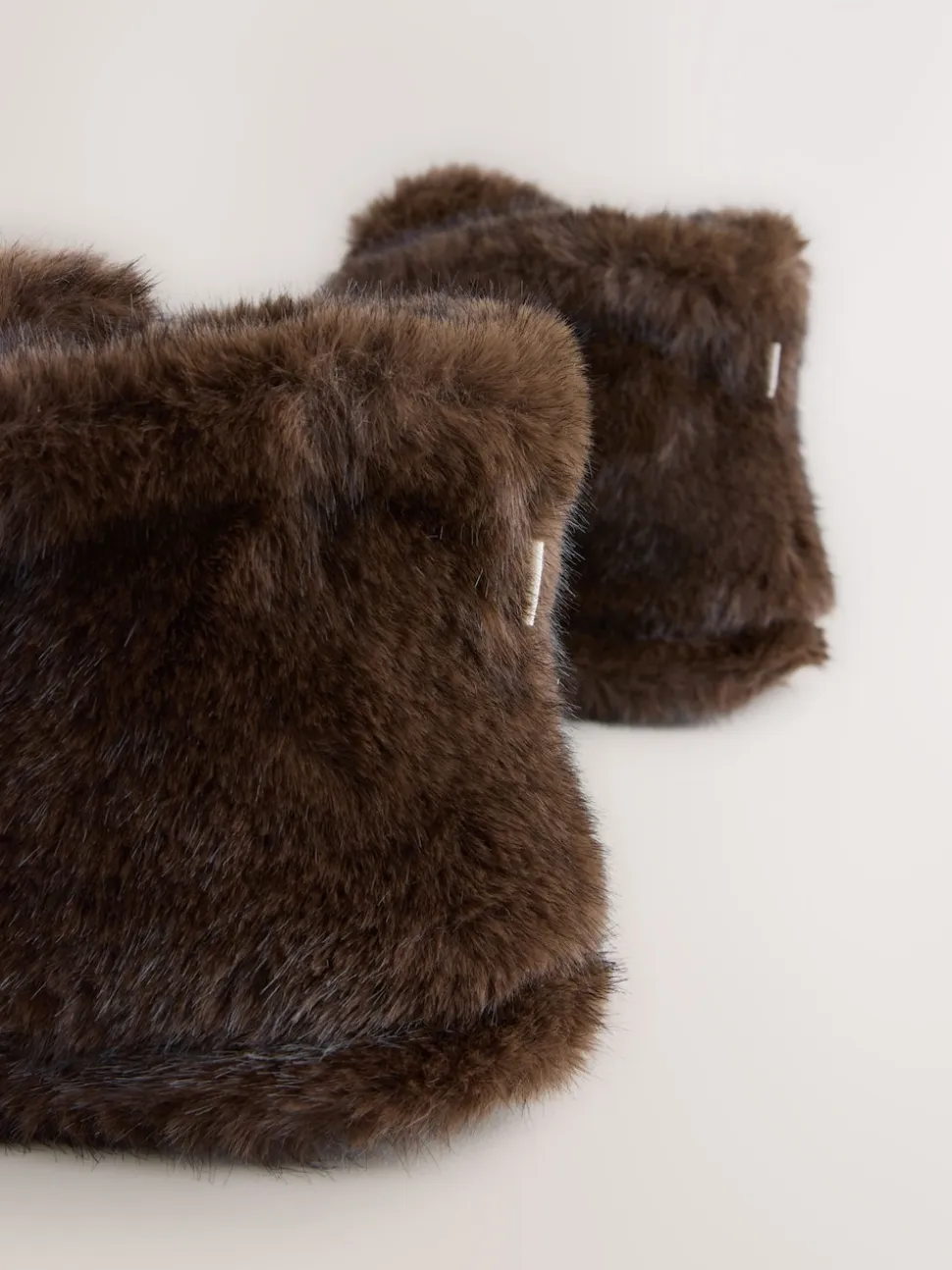 Chocolate Brown Faux Fur Boot Slippers