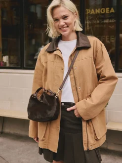 Chocolate Brown Faux Fur Cross-Body Bag