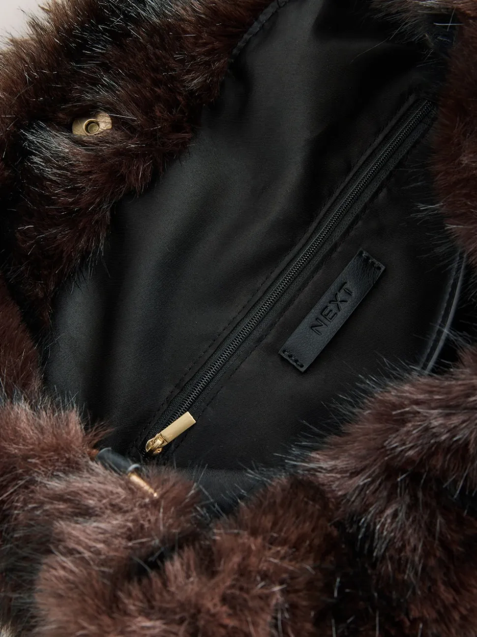 Chocolate Brown Faux Fur Shoulder Bag