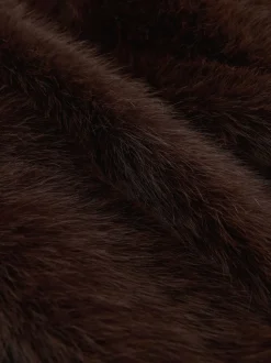 Chocolate Brown Faux Fur Zip Through Jacket