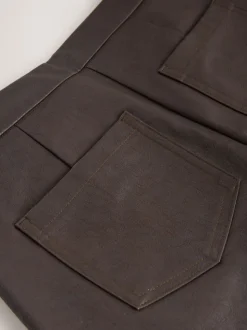 Chocolate Brown Faux Leather Flared Trousers