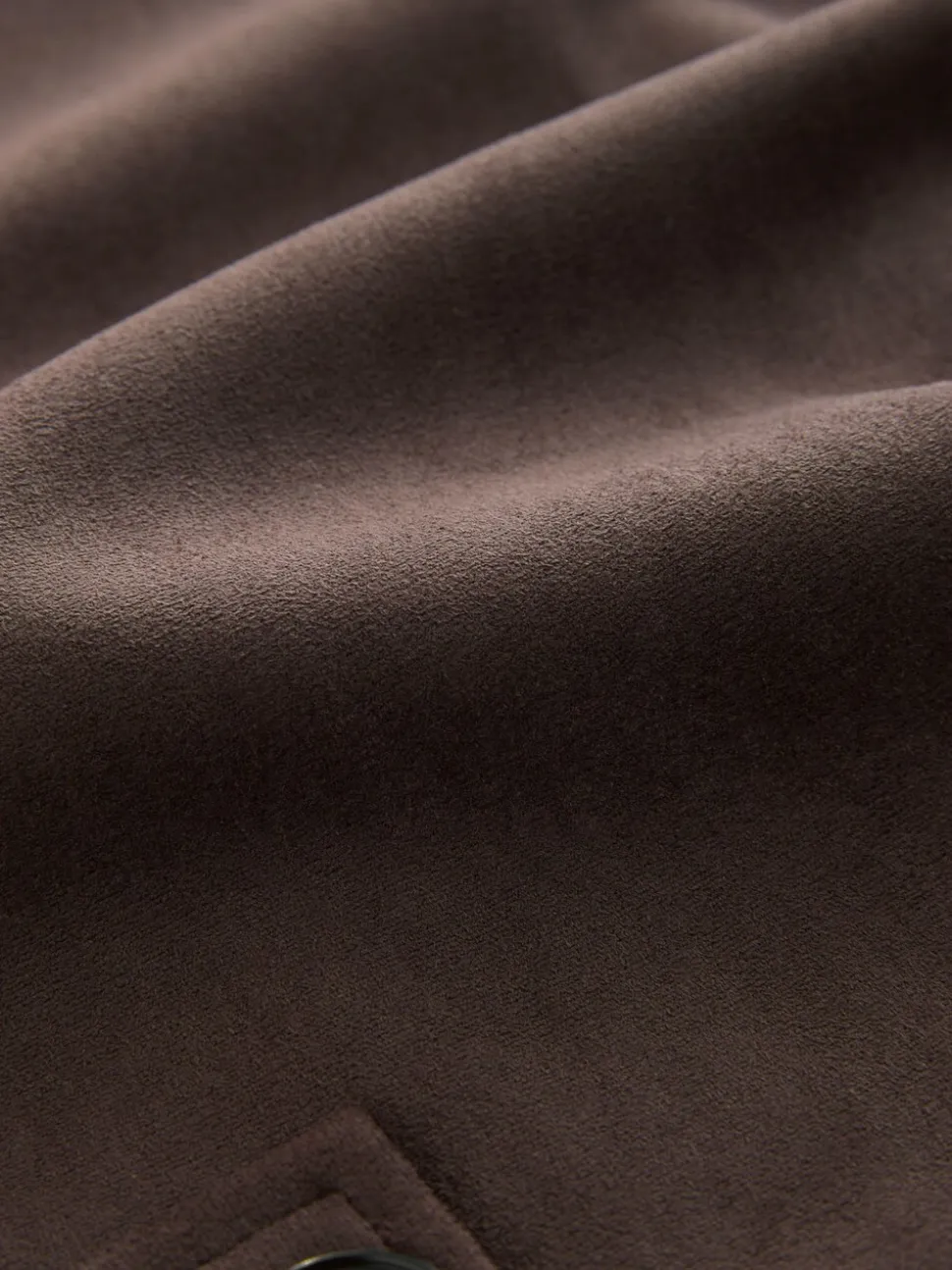 Chocolate Brown Faux Suede Cropped Trench Coat