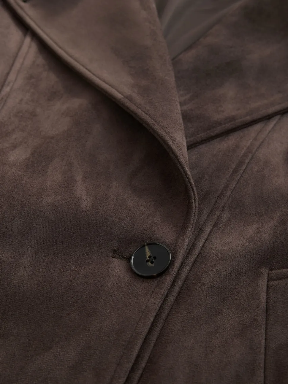 Chocolate Brown Faux Suede Cropped Trench Coat
