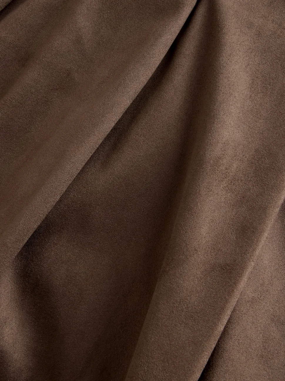 Chocolate Brown Faux Suede Midi Kilt Skirt