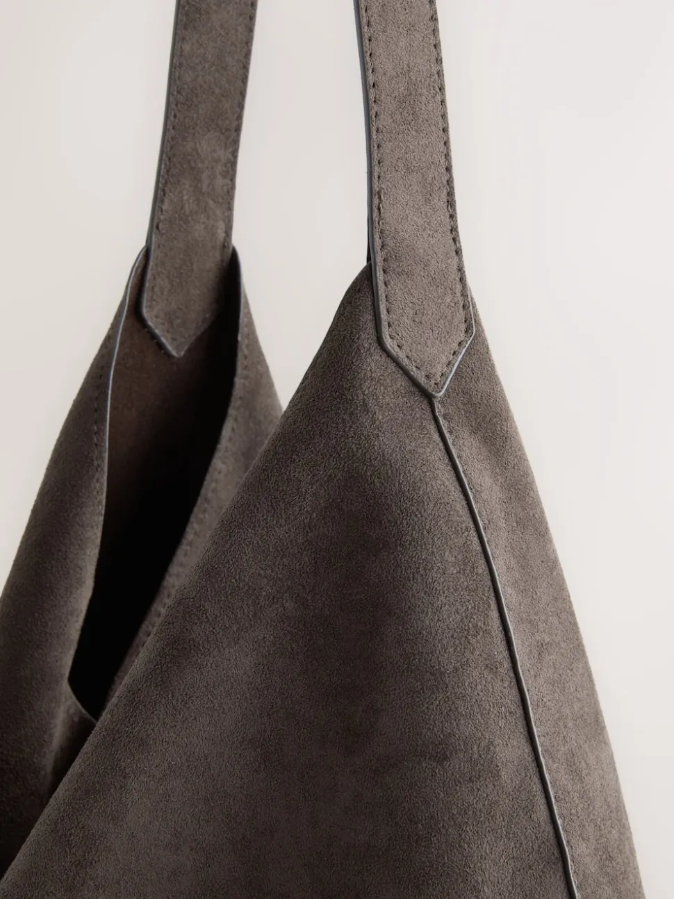 Chocolate Brown Faux Suede Slouchy Shoulder Bag