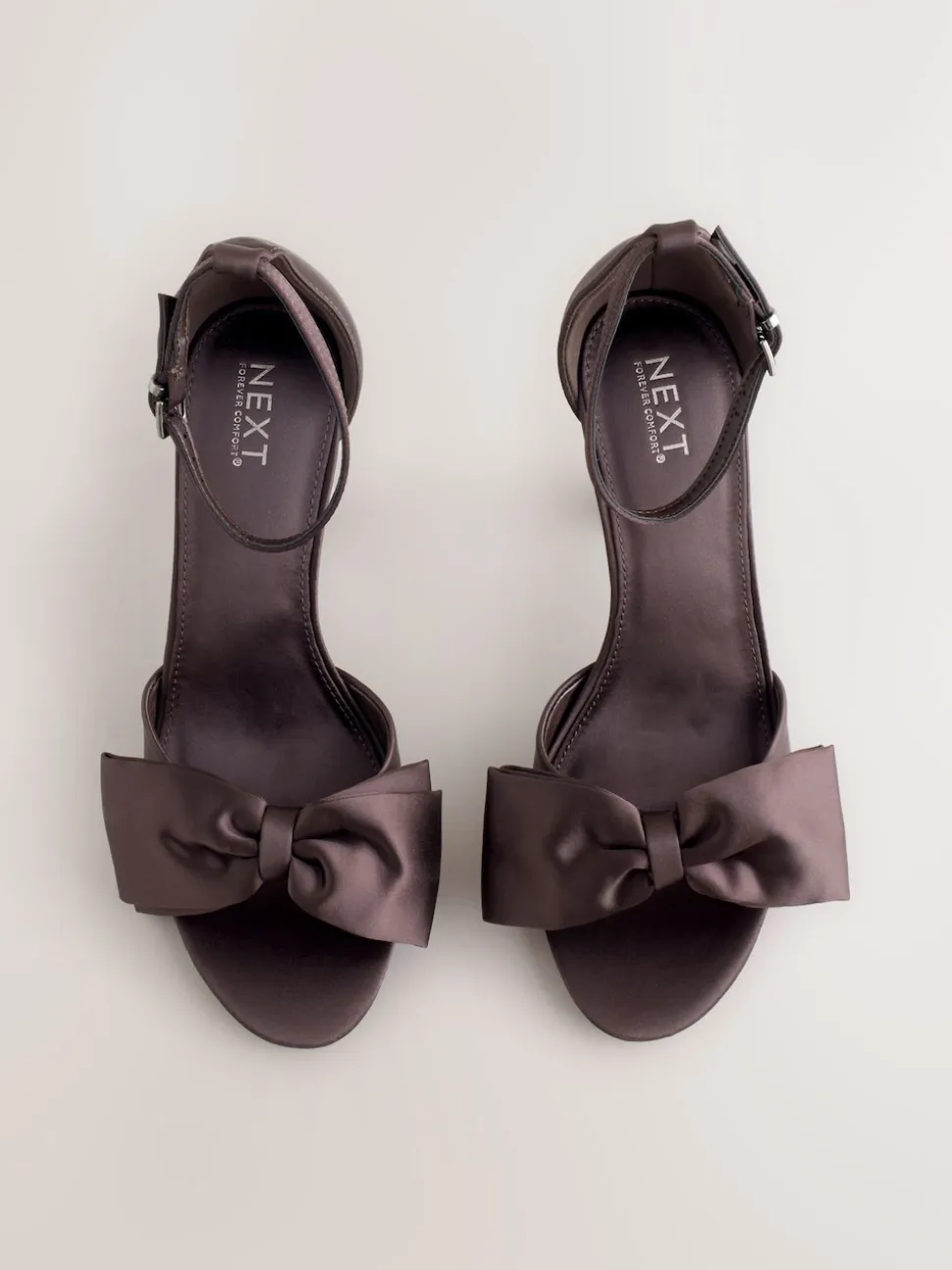 Chocolate Brown Forever Comfort® Satin Bow Block Heeled Sandals