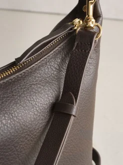 Chocolate Brown Hand Held Leather Bag