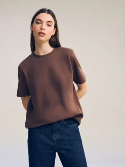 Chocolate Brown Heavyweight Short Sleeve Crew Neck T-Shirt