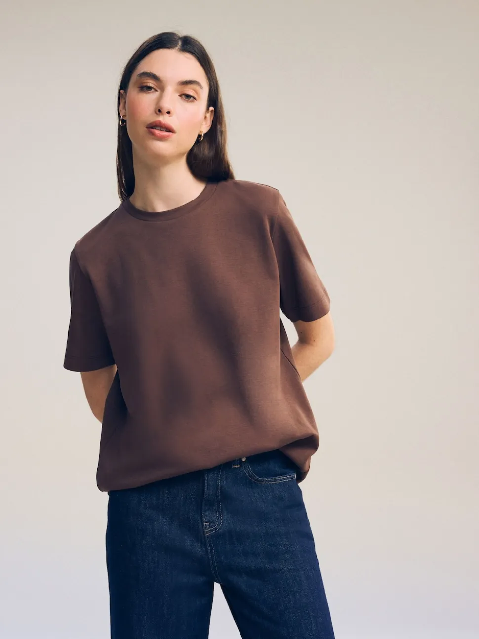 Chocolate Brown Heavyweight Short Sleeve Crew Neck T-Shirt