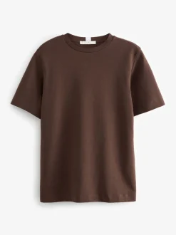 Chocolate Brown Heavyweight Short Sleeve Crew Neck T-Shirt
