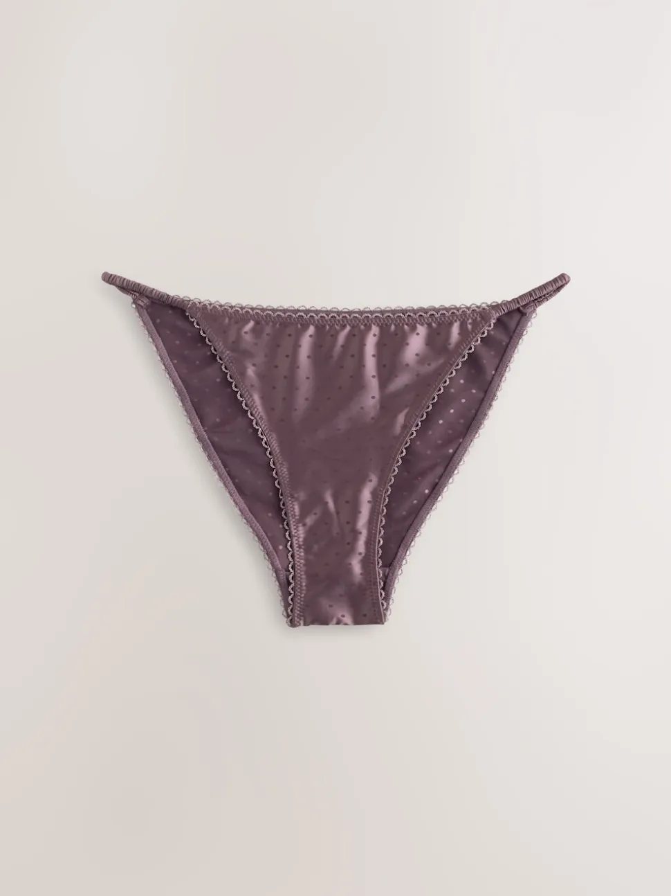 Chocolate Brown High Shine Spot Tanga Knickers