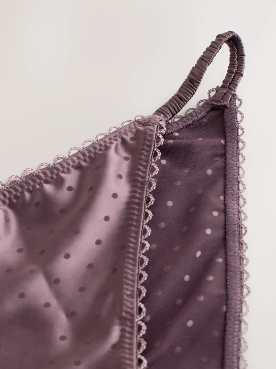 Chocolate Brown High Shine Spot Tanga Knickers