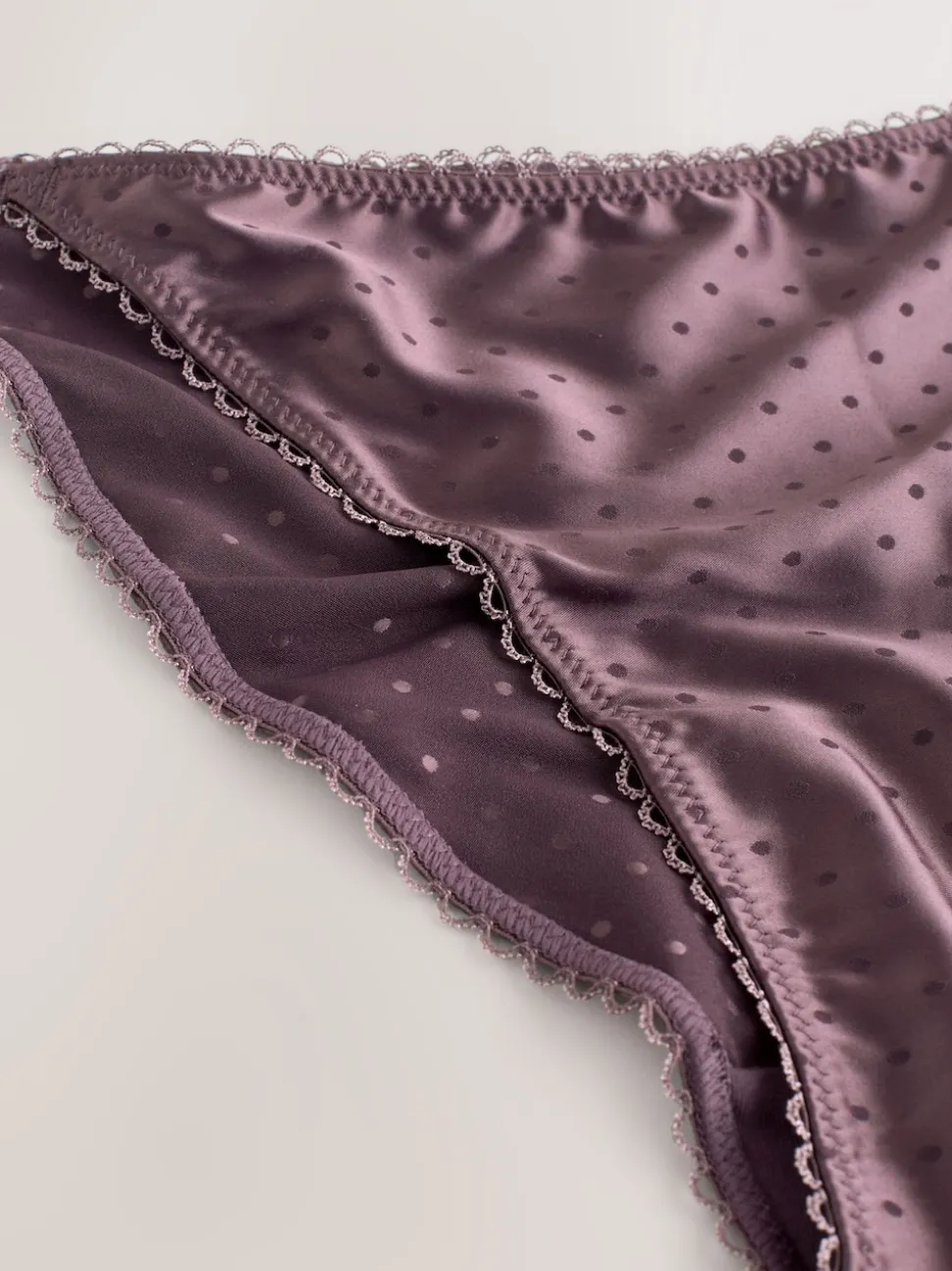 Chocolate Brown High Shine Spot Tanga Knickers
