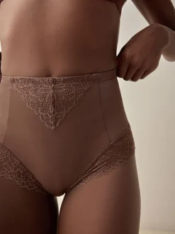 Chocolate Brown High Waist Brief Firm Tummy Control Shaping Briefs