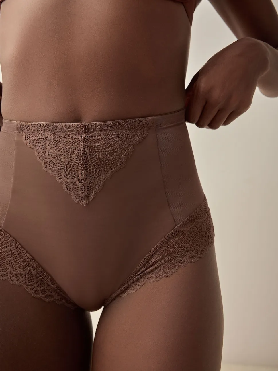 Chocolate Brown High Waist Brief Firm Tummy Control Shaping Briefs