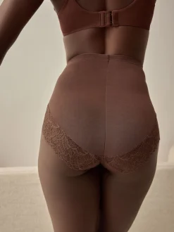 Chocolate Brown High Waist Brief Firm Tummy Control Shaping Briefs