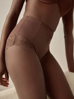 Chocolate Brown High Waist Brief Firm Tummy Control Shaping Briefs