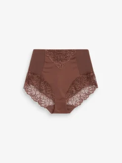 Chocolate Brown High Waist Brief Firm Tummy Control Shaping Briefs