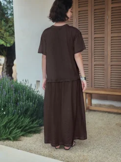 Chocolate Brown Jersey Two In One T-Shirt Dress