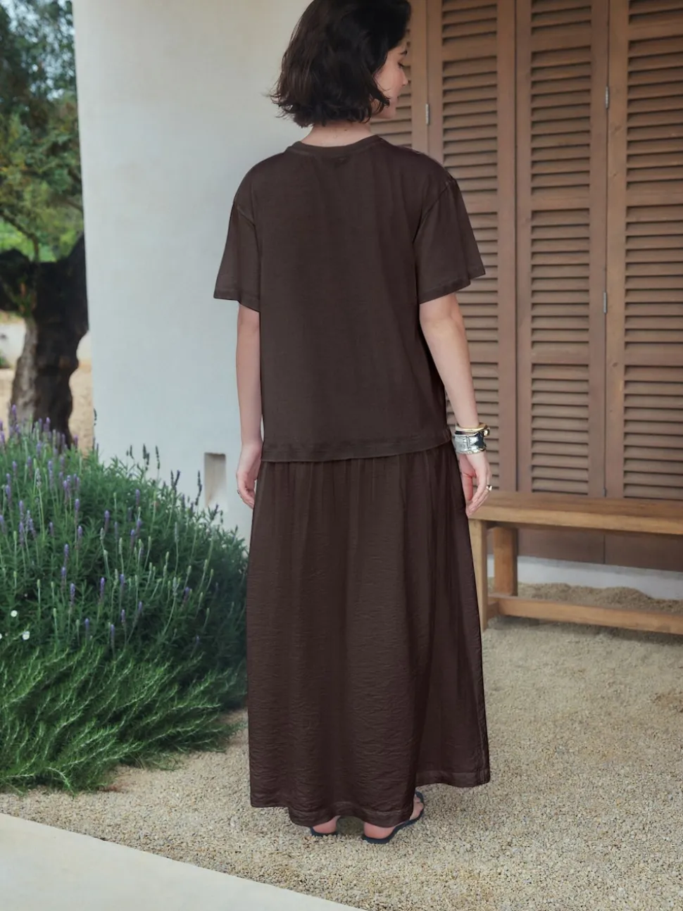 Chocolate Brown Jersey Two In One T-Shirt Dress