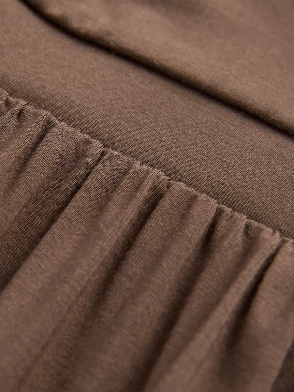Chocolate Brown Jersey Waisted Summer Dress