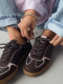 Chocolate Brown Lace-Up Trainers