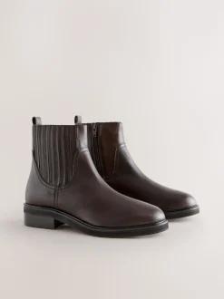 Chocolate Brown Leather Forever Comfort® Chelsea Boots