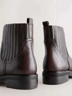 Chocolate Brown Leather Forever Comfort® Chelsea Boots