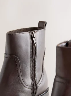 Chocolate Brown Leather Forever Comfort® Chelsea Boots