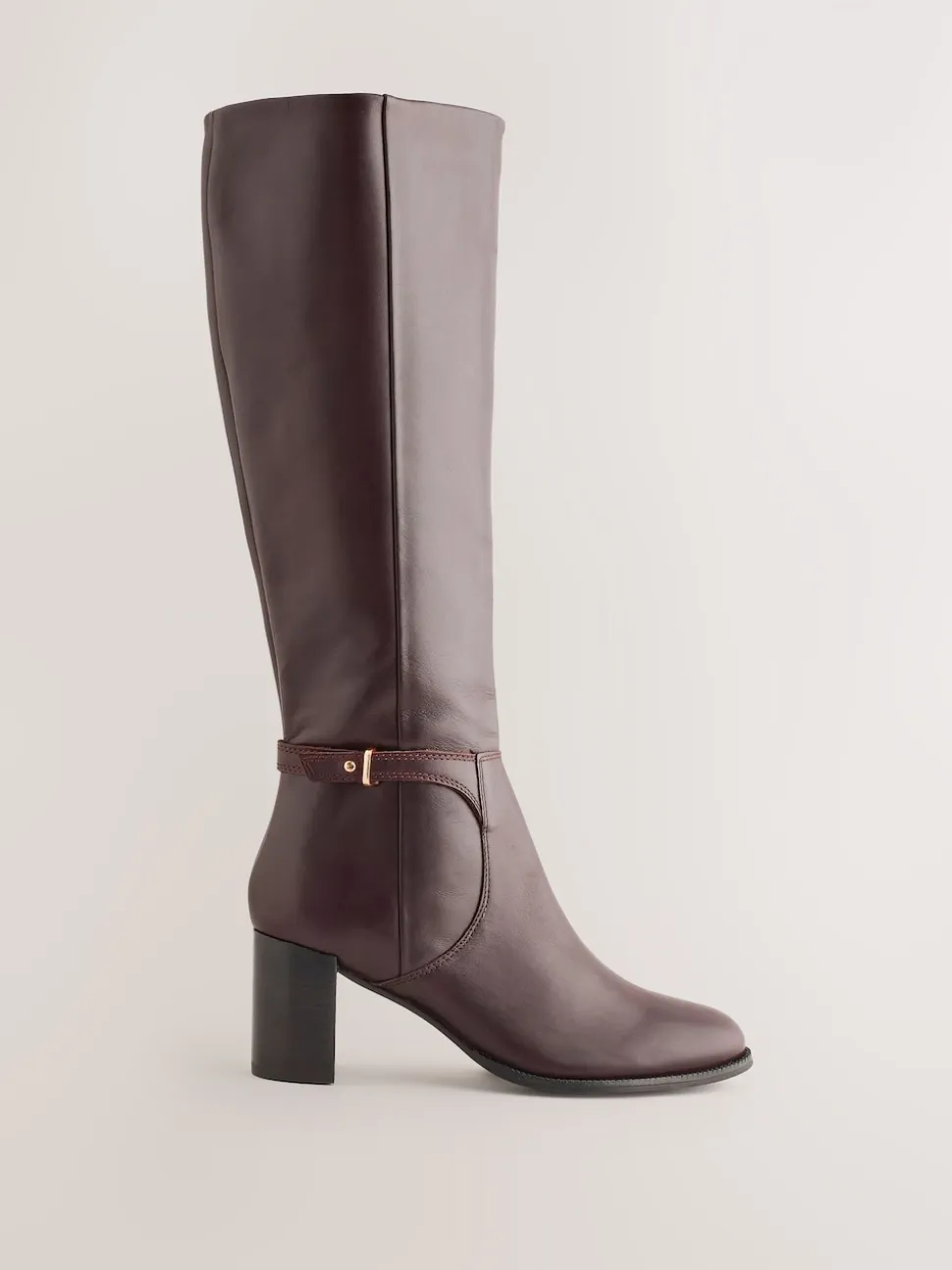 Chocolate Brown Leather Forever Comfort® Hardware Trim Knee High Boots