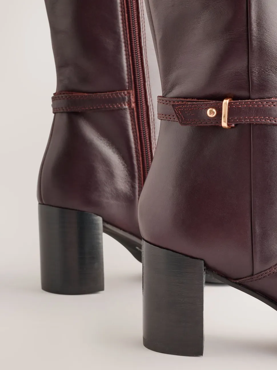 Chocolate Brown Leather Forever Comfort® Hardware Trim Knee High Boots
